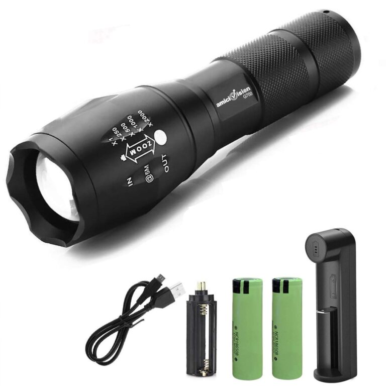 amiciVision Metal LED Torch Flashlight